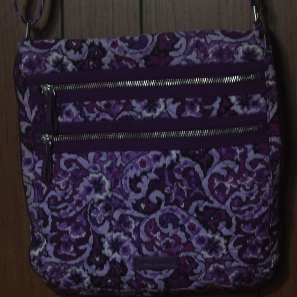 Vera Bradley Triple Zip Hipster Lilac Paisley Bag